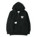 WTAPS ダブルタップス パーカー サイズ:S 20SS 発泡プリント ハーフジップ スウェットシャツ OUTRIGGER / SWEATSHIRT ブラック 黒 トップス トレーナー フーディー【メンズ】【中古】【K4065】