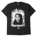 STUSSY ステューシー Tシャツ サイズ:M 00s NEXUS 7 NAS 原宿チャプト限定 フォト グラフィック クルーネック 半袖Tシャツ ブラック 黒 ネクサスセブン ナズ コラボ トップス カットソー【メンズ】【中古】【K4065】