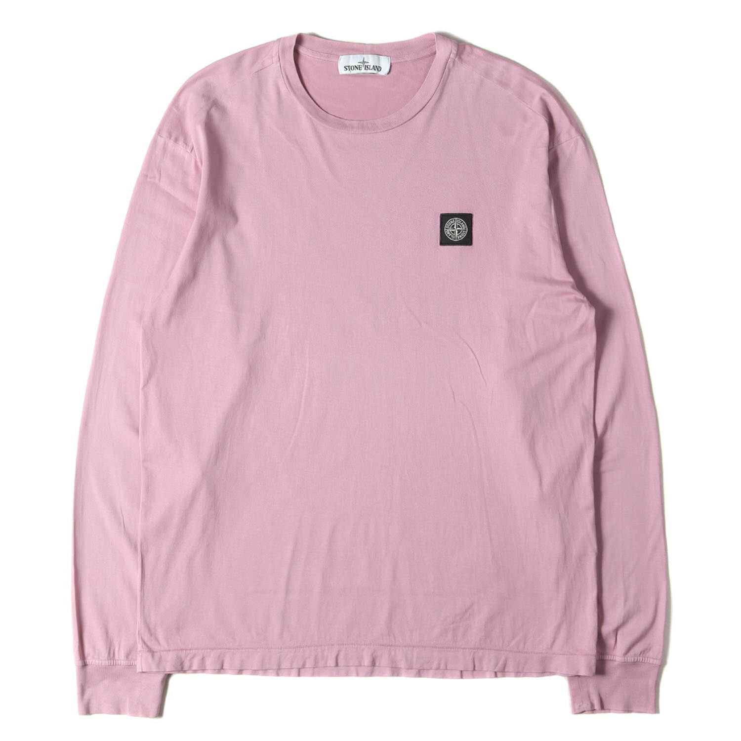 STONE ISLAND ストーンアイランド Tシャツ サイズ:XL ワンポイント サークルロゴ ワッペン ロングスリーブTシャツ トップス 長袖 ロンT カットソー ピンク【メンズ】【中古】【K4092】