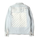 OFF-WHITE オフホワイト シャツ サイズ:S ヴィンテージ加工 アイコンマーク デニムシャツ インディゴ イタリア製 トップス カジュアルシャツ 長袖【メンズ】【中古】【K4067】