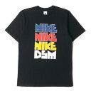 NIKE ナイキ Tシャツ サイズ:M Dover Street Market NikeLab 3連 ゴツナイキ クルーネック 半袖Tシャツ ブラック 黒 トップス カットソー コラボ【メンズ】【中古】【美品】【K4080】