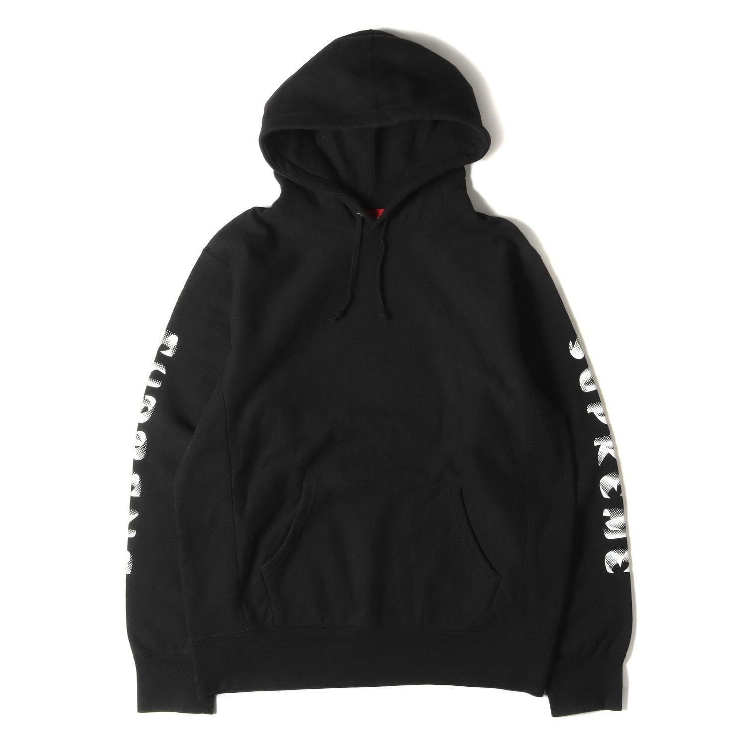 Supreme シュプリーム パーカー サイズ:L 18AW 袖ロゴ スウェットパーカー / Gradient Sleeve Hooded Sweatshirt ブラック 黒 トップス フーディー【メンズ】【中古】【K4080】