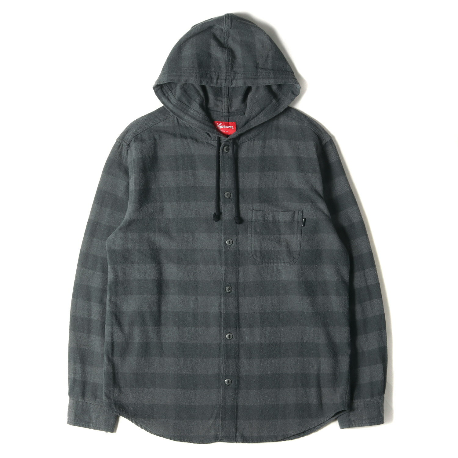 Supreme ץ꡼  :M 17AW ադ Хåեå եͥ Ĺµ Hooded Buffalo Plaid Flannel Shirt ֥å 졼 ȥåץ 奢륷ġڥ󥺡ۡšۡK4089