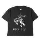 visvim ビズビム Tシャツ サイズ:3 23SS カウボーイ プリント ジャンボ クルーネック 半袖Tシャツ JUMBO TEE S/S BUCKLE UP ネイビー(ブランド表記) トップス カットソー【メンズ】【中古】【美品】【K4063】