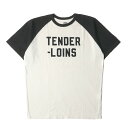 TENDERLOIN テンダーロイン Tシャツ サイズ:M ブランド ラグラン 半袖Tシャツ T-RAGLAN オフホワイト ブラック 白黒 トップス カットソー【メンズ】【中古】【K4065】