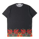 GIVENCHY ジバンシィ Tシャツ サイズ:S 極楽鳥花 グラフィック クルーネック 半袖Tシャツ ブラック 黒 トップス カットソー【メンズ】【中古】【K4074】