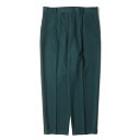 WACKO MARIA ワコマリア パンツ サイズ:XXL 23AW DORMEUIL ウール プリーツ スラックスパンツ PLEATED TROUSERS ダークターコイズ ボトムス ズボン コラボ【メンズ】【中古】【新品同様】【K4077】