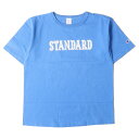 STANDARD CALIFORNIA スタンダードカリフォルニア Tシャツ サイズ:L 21SS Champion オーセンティック カレッジ ロゴ クルーネック 半袖Tシャツ MADE IN USA ブルー アメリカ製 チャンピオン コラボ トップス カットソー【メンズ】【中古】【K4068】