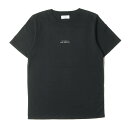 SATURDAYS SURF NYC サタデーズサーフニューヨーク Tシャツ サイズ:S ロゴ クルーネック 半袖Tシャツ チャコールブラック 黒 トップス カットソー【メンズ】【中古】【K4077】