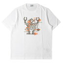 エルメス HERMES エルメス Tシャツ サイズ:XL 21SS ロボット グラフィック クルーネック 半袖Tシャツ ホワイト 白 イタリア製 トップス カットソー【メンズ】【K4068】