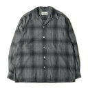 WACKO MARIA ワコマリア シャツ サイズ:XL 23SS オンブレチェック オープンカラー レーヨン 長袖シャツ OMBRAY CHECK OPEN COLLAR SHIRT L/S グレー ブラック トップス カジュアルシャツ【メンズ】【中古】【美品】【K4069】