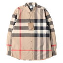 BURBERRY バーバリー シャツ サイズ:XL メガチェック ストレッチ ブロード ドレスシャツ 現行タグ 長袖 フォーマル ノバチェック ベージュ トップス カジュアルシャツ【メンズ】【K4072】