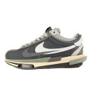 Sacai サカイ サイズ:26.0cm 22AW NIKE ZOOM CORTEZ SP IRON GREY (DQ0581-001) ナイキ ズーム コルテッツ アイアングレー ホワイト ライトクリーム US8 ローカット スニーカー シューズ コラボ 靴【メンズ】【中古】【K4074】