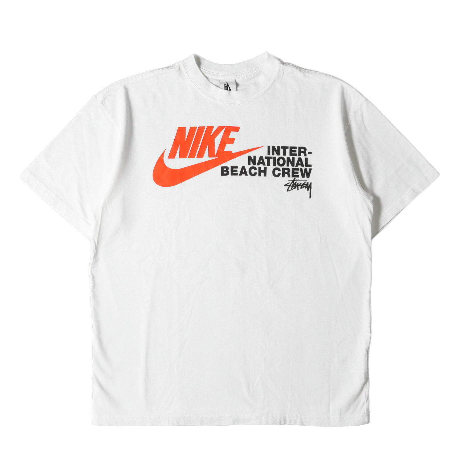 STUSSY ステューシー Tシャツ サイズ:M 20SS NIKE コラボロゴ ヘビーウェイト クルーネック 半袖Tシャツ NRG Br TEE BEACH ホワイト 白 ナイキ コラボ トップス カットソー