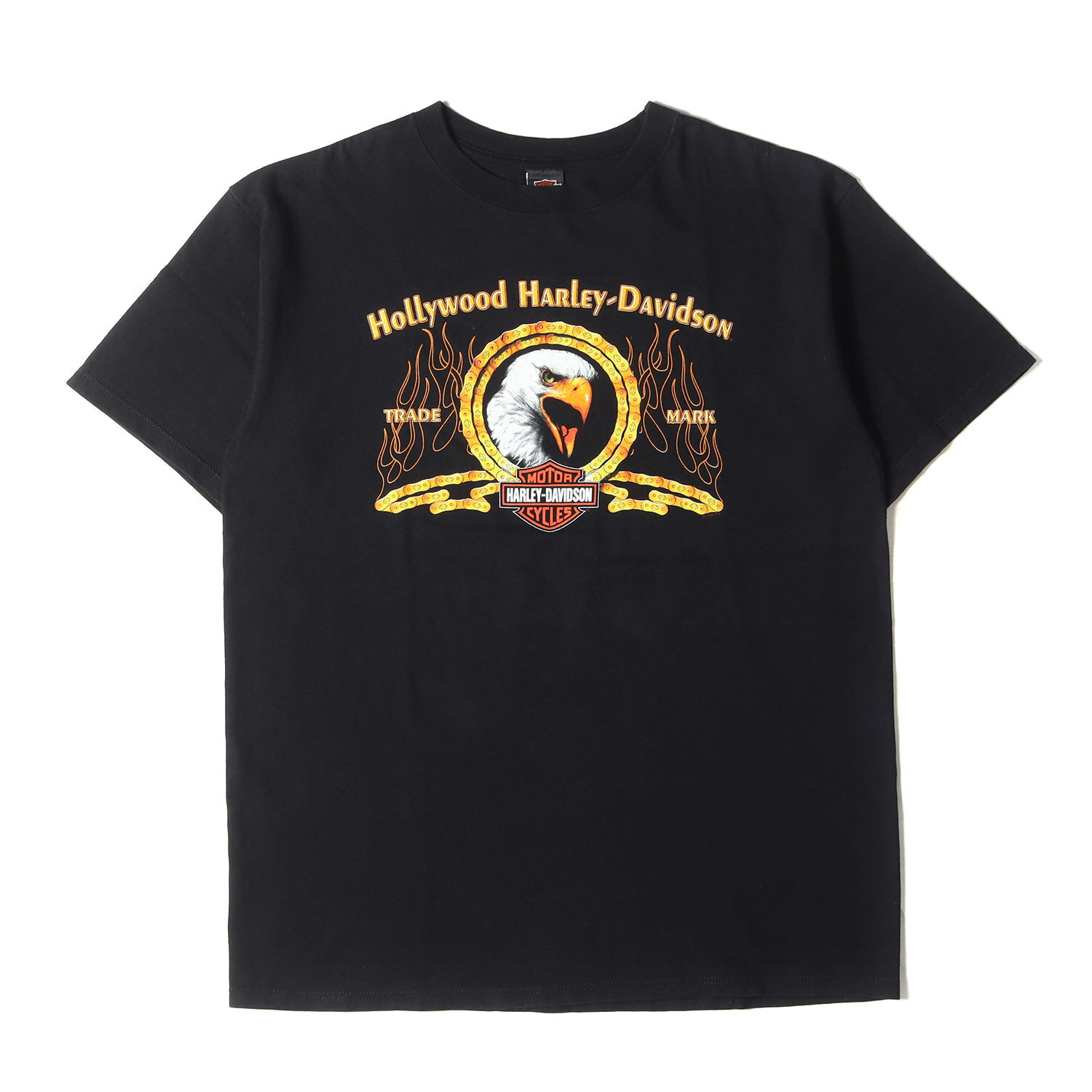 HARLEY-DAVIDSON ハーレーダビッドソン Tシャツ サイズ:XL 00s HOLOUBEK イーグル グラフィック クルー..