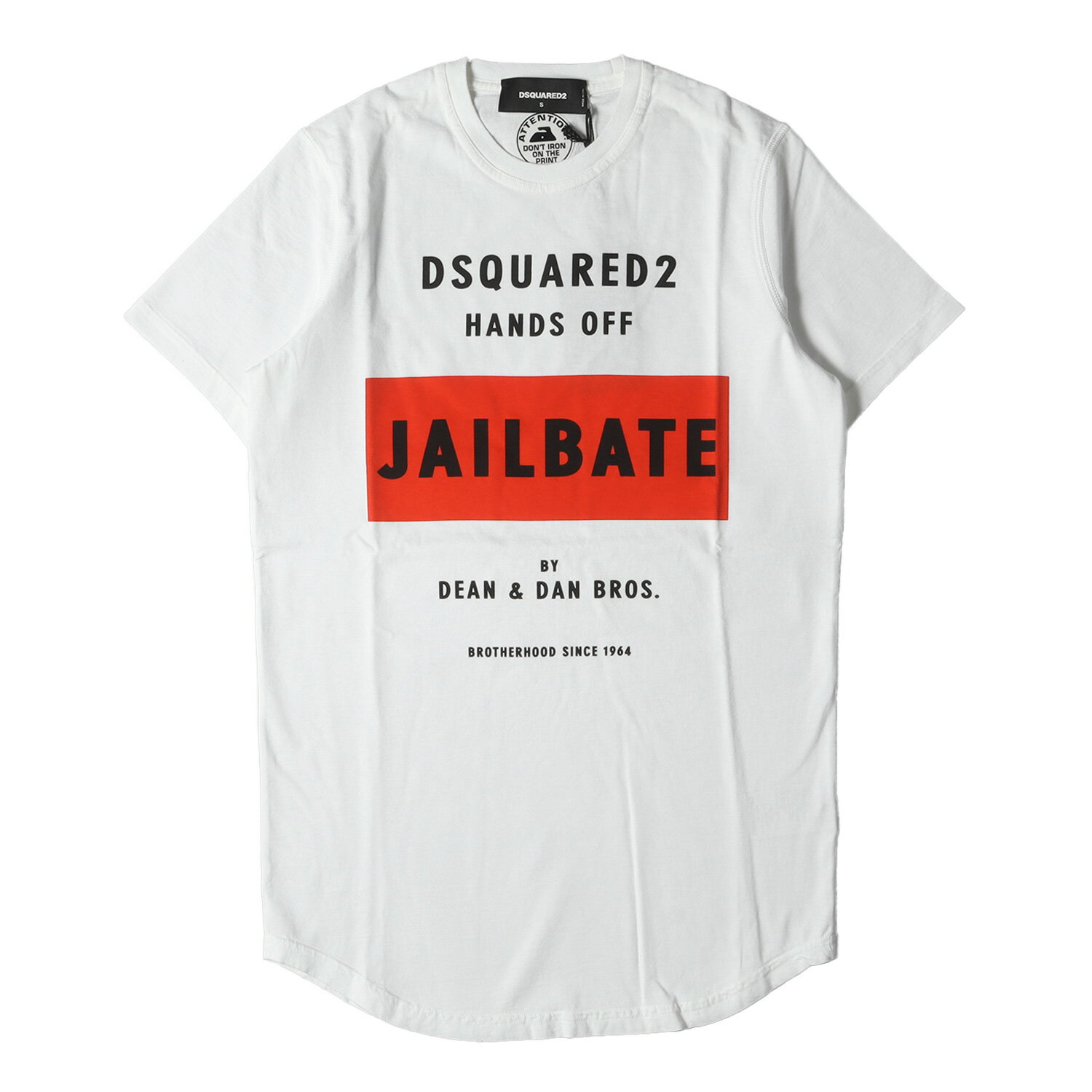 DSQUARED2 ディースクエアード Tシャツ サイズ:S / 14AW グラフィック ロゴ ラウンドカット クルーネック 半袖Tシャツ New sexy slim fit ホワイト 白 / イタリア製 トップス カットソー【メンズ】【K4092】