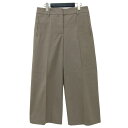 HERMES エルメス パンツ ワイドパンツ コットン 23秋冬 ブラウン38(M) ハイウエスト ストレッチ ボトムス ズボン スラックス イタリア製【レディ...