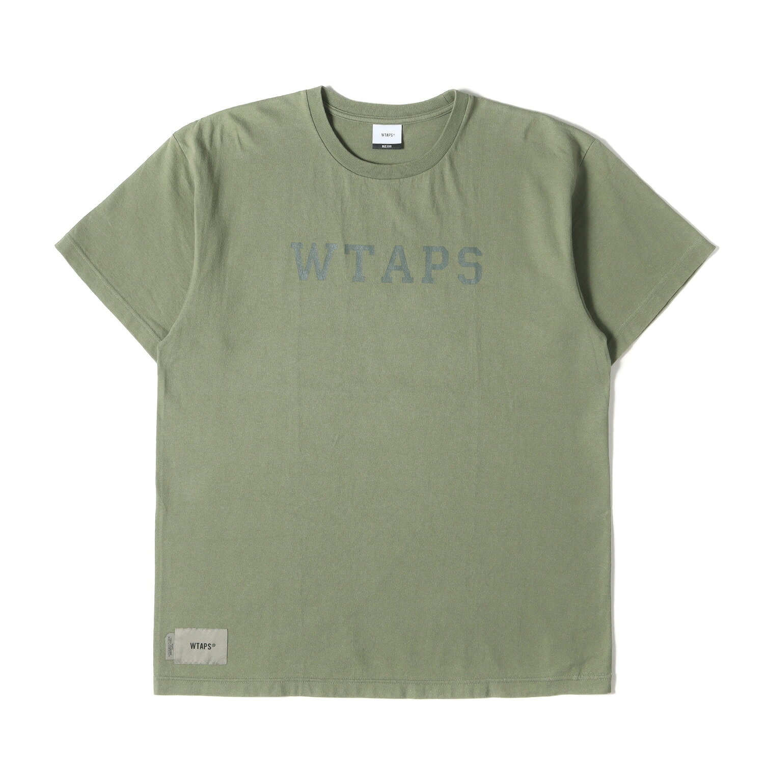 WTAPS ダブルタップス Tシャツ サイズ:S 23SS カレッジロゴ クルーネック Tシャツ COLLEGE / SS / COTTON オリーブドラブ トップス カットソー 半袖【メンズ】【中古】【美品】【K4269】