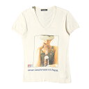 DOLCE&GABBANA ドルチェ&ガッバーナ Tシャツ サイズ:44 PEPSI クラッシュ ダメージ加工 アドバタイジング グラフィック ディープVネック トリム Tシャツ Y2K アーカイブ アイボリー イタリア製 トップス カットソー 半袖【メンズ】【中古】【美品】【K4164】(4)