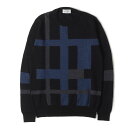 JOHN SMEDLEY ジョンスメドレー ニット サイズ:M MENS BIGI ジオメトリック ジャガード エクストラファインメリノ ウール ニットセーター プルオーバー MADE IN ENGLAND ブラック 黒 トップス【メンズ】【中古】【K4440】(4)
