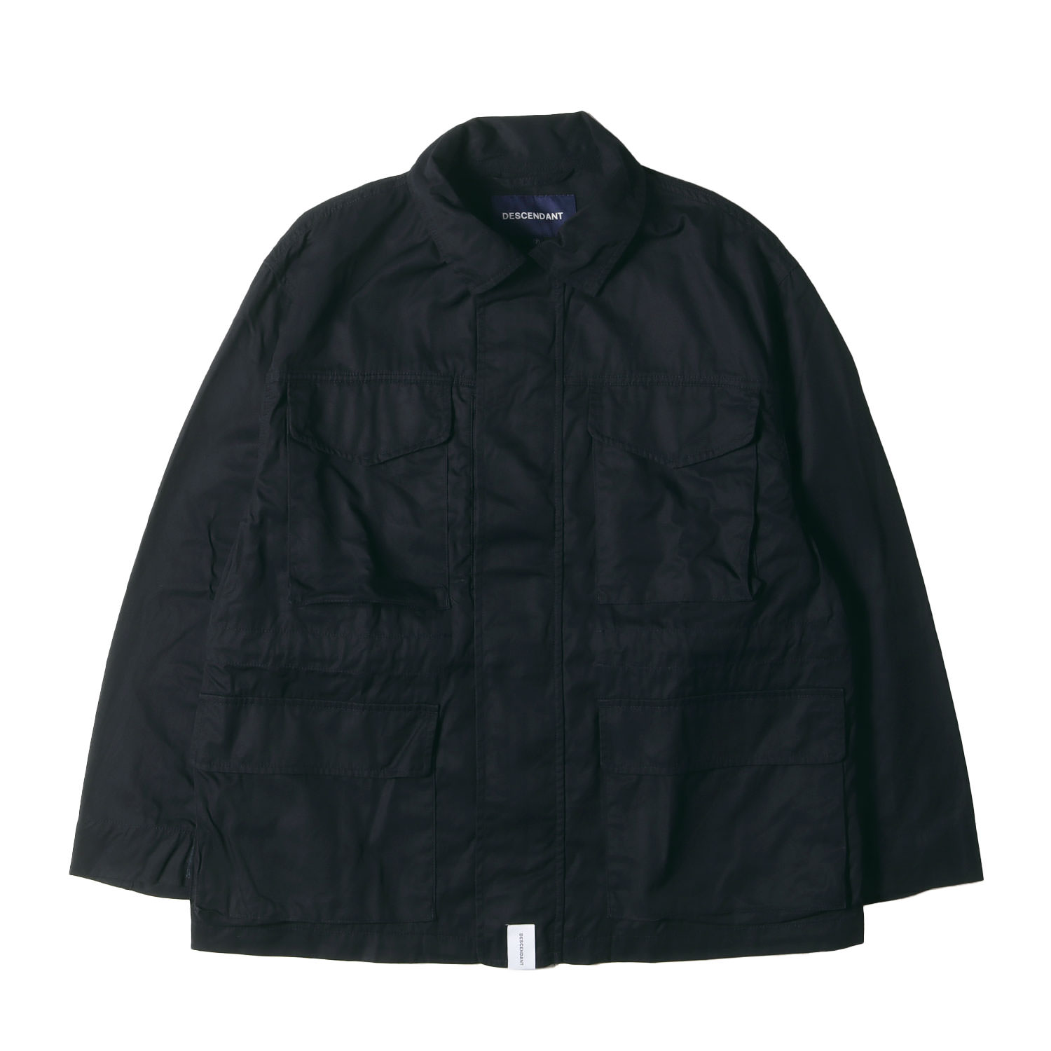 DESCENDANT ディセンダント ジャケット サイズ:2 21SS コットンツイル ミリタリー ジップ ジャケット KEY WEST TWILL JACKET ネイビー 紺 アウター ブルゾン 上着【メンズ】【中古】【美品】【K4674】