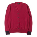 Paul Smith ポールスミス カーディガン サイズ:M ハイゲージ ウール Vネック ニットカーディガン LONDON マゼンタ トップス セーター【メン...