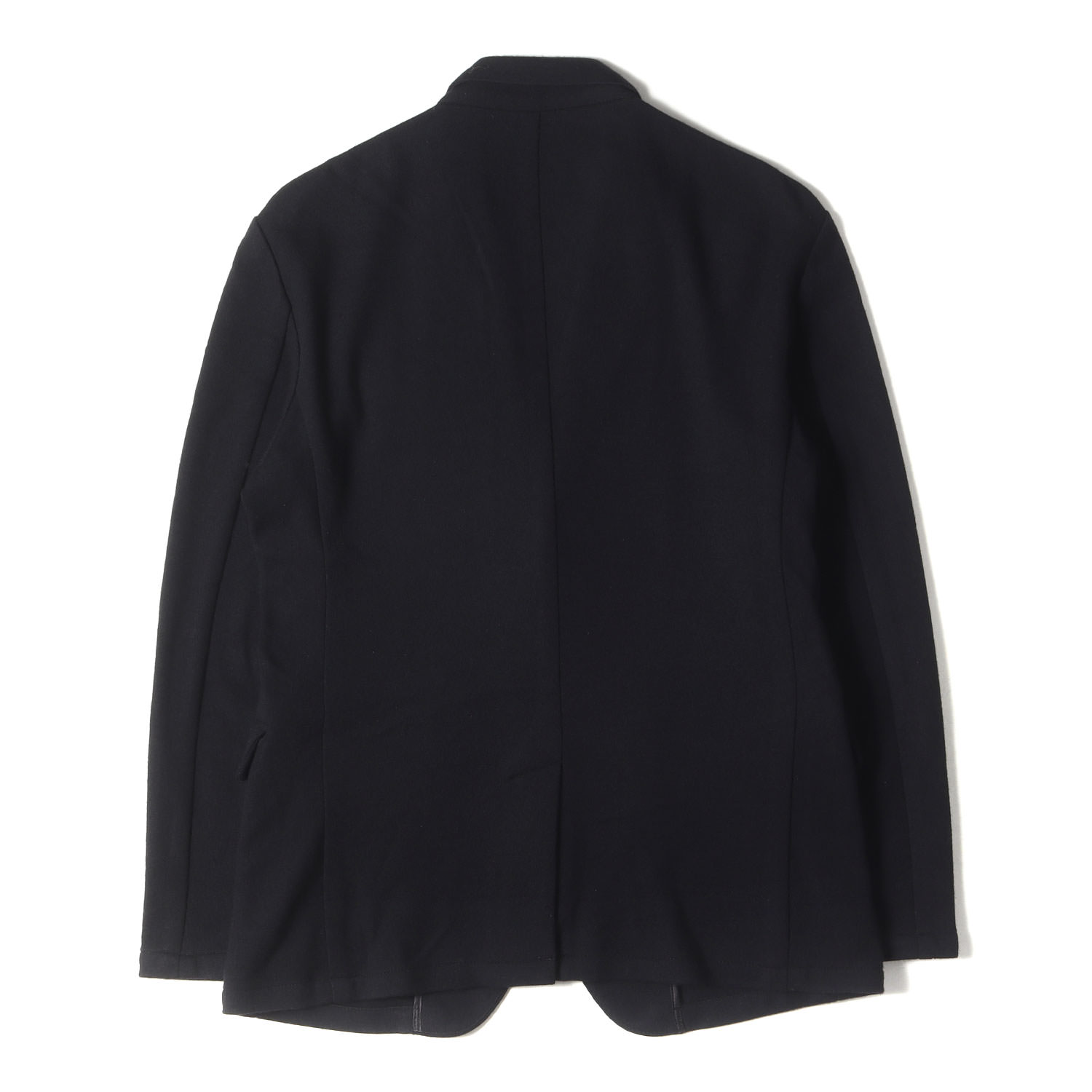 MAIN ATTRACTION メインアトラクション サイズ:M ウール ジャージー 2B アンコン テーラード ジャケット & ワンタック スラックス パンツ / セットアップ スーツ ブラック 黒【メンズ】【中古】【K4488】