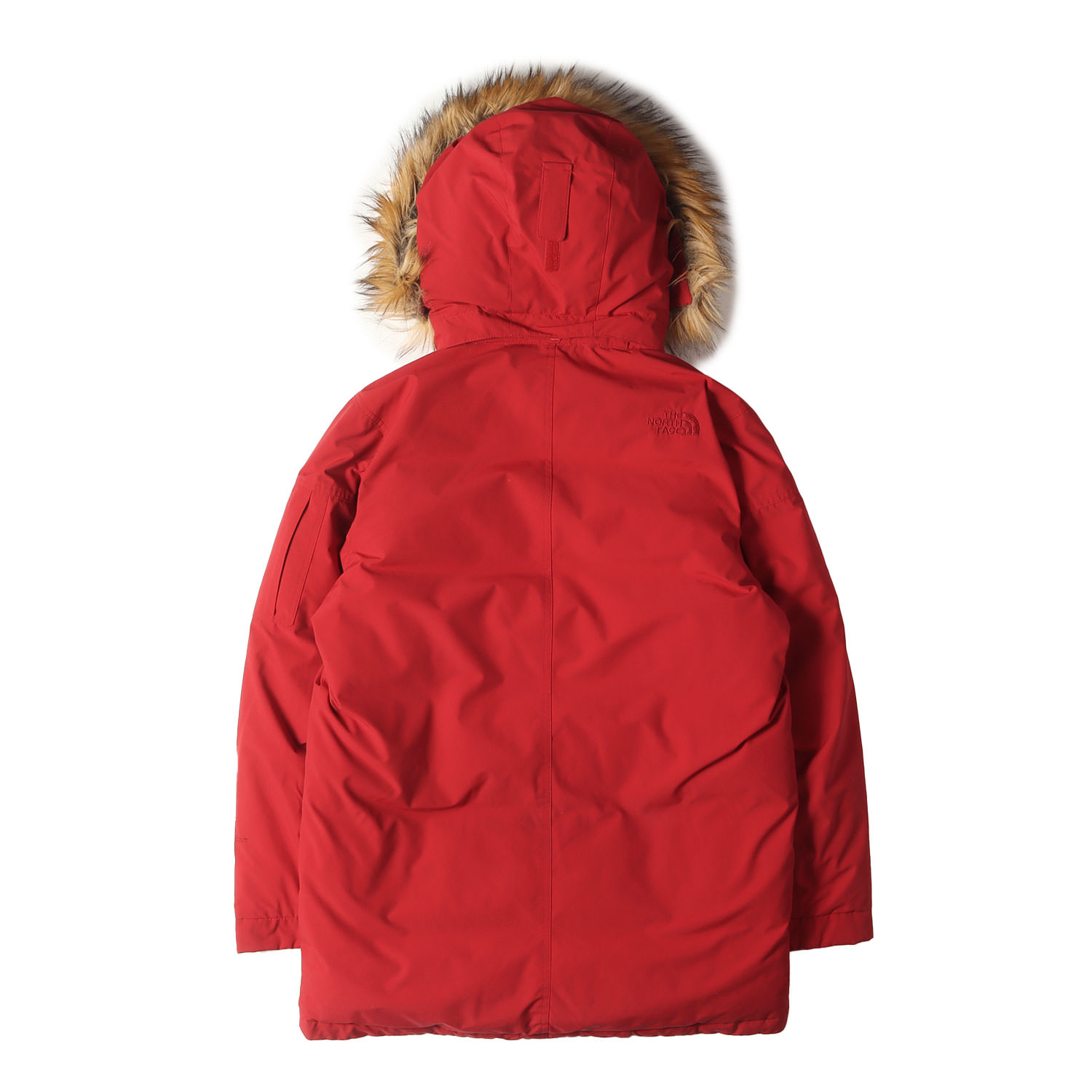 THE NORTH FACE ノースフェイス ジャケット サイズ:95(M) 海外限定 フードファー付き ハイベント ダウンジャケット (BRENT PARKA) レッド アウター ブルゾン コート 上着【メンズ】【中古】【K4618】