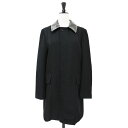 COMME des GARCONS コムデギャルソン コート ブラック 黒 サイズ:S NOIR 塩化ビニール ウール コンビ ステンカラー コート / ノアール ミドル丈 長袖 日本製 アウター ジャケット 上着【レディース】【中古】【K4459】
