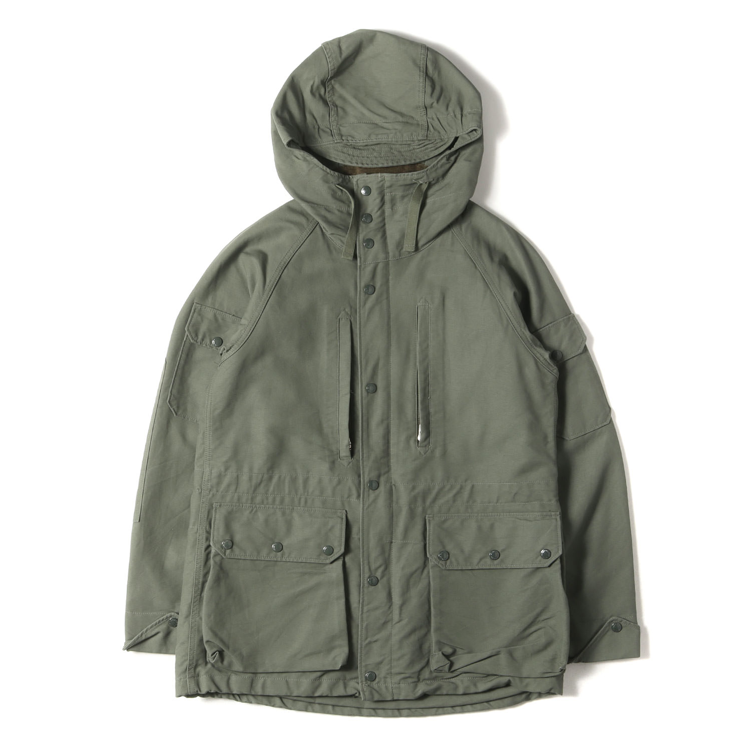 Engineered Garments エンジニアドガーメンツ ジャケット サイズ:M フーデッド フィールド パーカージャケット (Field Parka - Cotton Double Cloth) オリーブグリーン アウター ブルゾン コート 上着【メンズ】【中古】【美品】【K4305】