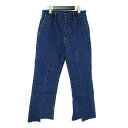 Spick&Span スピックアンドスパン パンツ ネイビー 紺 サイズ:29(L) 5 1/2 クロップド デニム パンツ / BOYS-LINE CLOPPED DENIM アシンメトリー カットオフ コットン ボトムス ジーンズ ジーパン【レディース】【中古】【K4572】