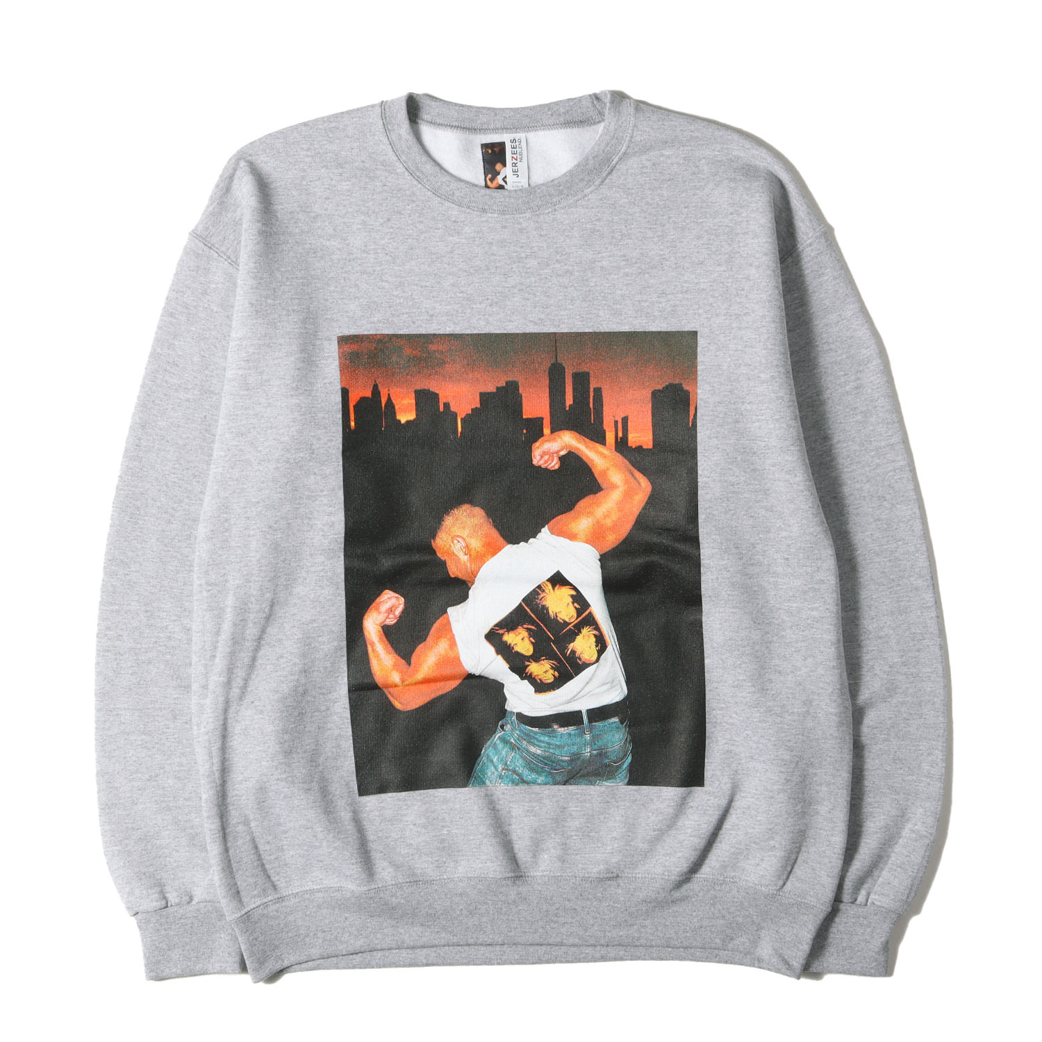 WACKO MARIA ワコマリア スウェット サイズ:L / 24SS 8周年記念 JIRO KONAMI フォトプリント スウェットシャツ (CREW NECK SWEAT SHIRT) / グレー / トップス トレーナー プルオーバー コラボ【メンズ】【K4399】