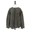MACPHEE マカフィー ジャケット ブラック グレー サイズ:36(9号) / 24秋冬 チェック スパーク クルーネック ジャケット / ニット ノーカラ...