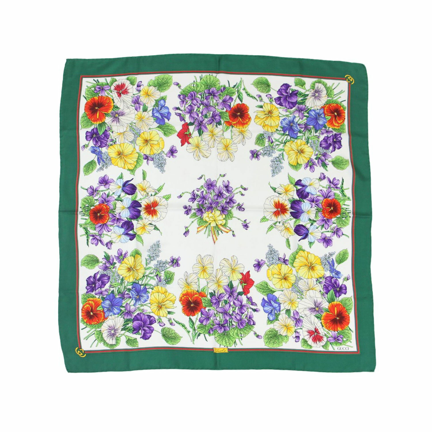 GUCCI グッチ 花柄スカーフ グレー&ホワイト - 小物 GUCCI グッチ 花柄スカーフ グレー&ホワイト - 小物