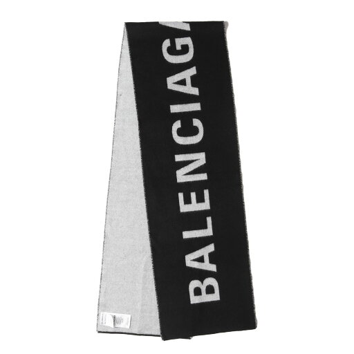 BALENCIAGA バレンシアガ アーチタイプ ロゴ マフラー (ARCHETYPE) / ブラック 黒 / イタリア製 / ブランド ファッション 小物 雑貨 BALENCIAGA バレンシアガ アーチタイプ ロゴ マフラー (ARCHETYPE) / ブラック 黒 / イタリア製 / ブランド ファッション 小物 雑貨