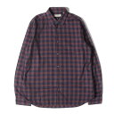 BURBERRY バーバリー シャツ サイズ:L / トーンオントーン チェック ドレス シャツ (3944146) / LONDON / エンジ ダークパープル / トップス カジュアルシャツ 長袖