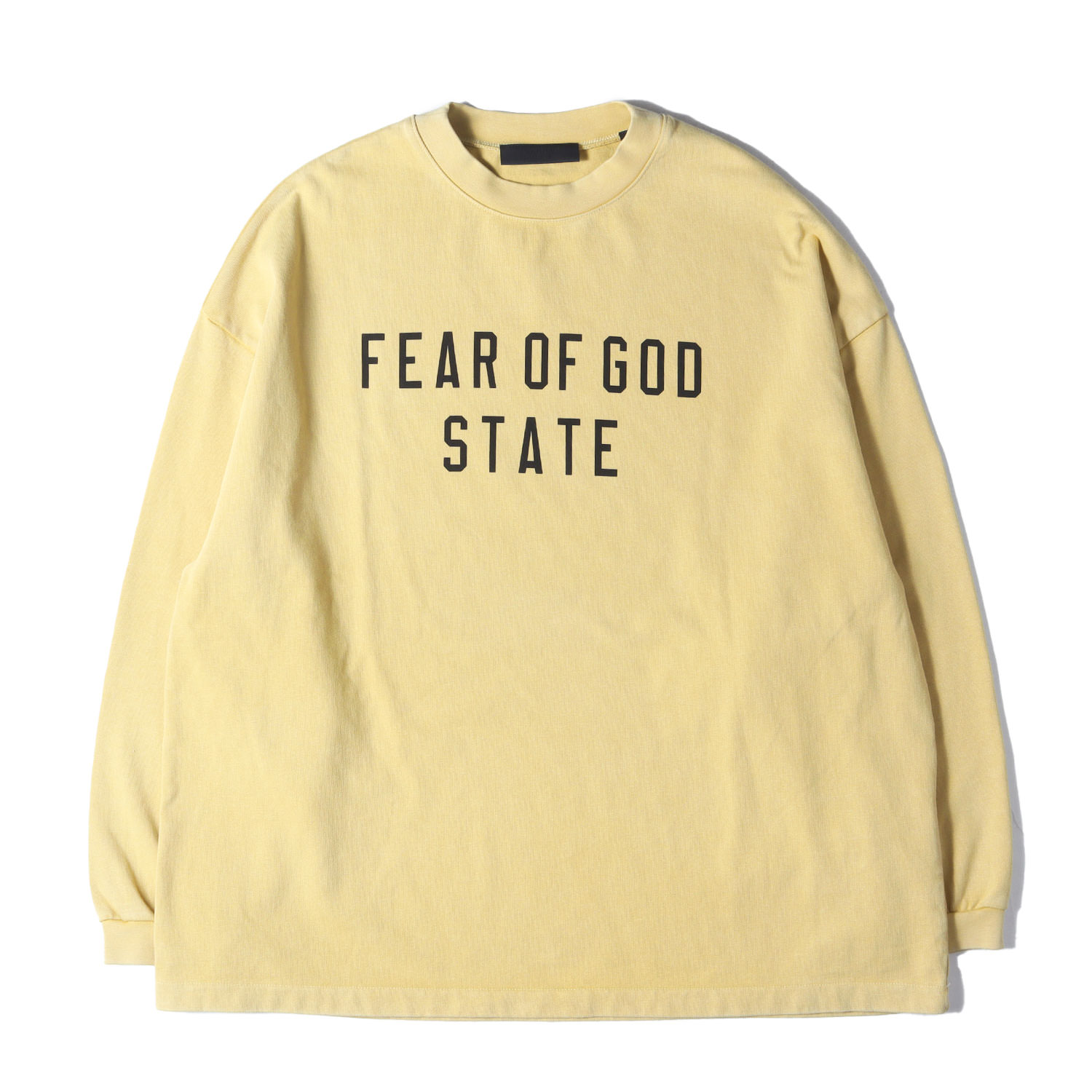 FEAR OF GOD フィアオブゴッド Tシャツ サイズ:M / 24AW FOG ESSENTIALS ヘビー ロングスリーブ Tシャツ (HEAVY LONGSLEEVE TEE) / イエロー系(AMBER) / トップス カットソー 長袖【メンズ】【K4636】