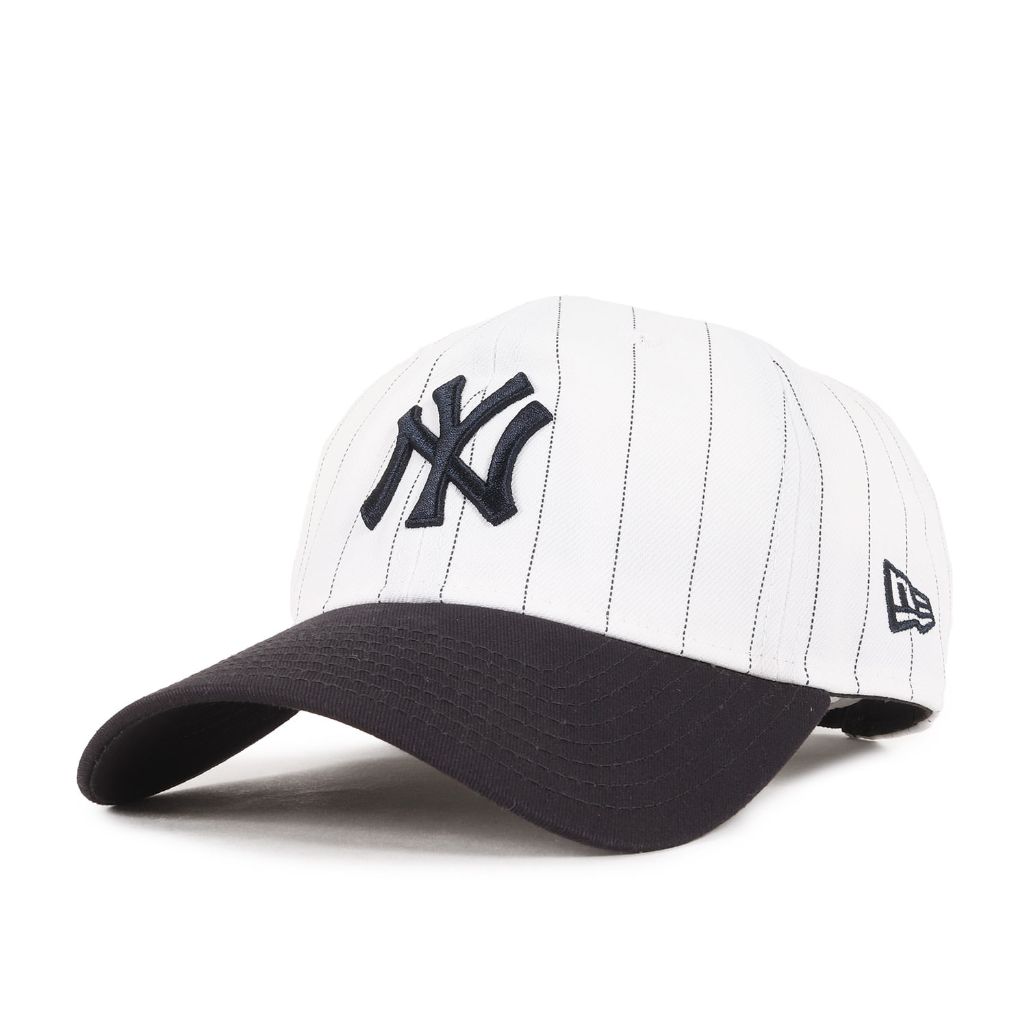 NEW ERA ニューエラ キャップ / MoMA / 二ューヨーク近代美術館 ピンストライプ 6パネルキャップ / ホワイト ブラック 白黒 / 帽子 コラボ 別注【メンズ】【中古】【美品】【K4441】