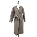 CITY シティ STUDIOUS コート ブラウン系 サイズ:0(S) / シャギー キルティング コート / SHAGGY QUILTING OUTER ロング丈 ノーカラー ベルテッド ベルト ウール モヘヤ / アウター ジャケット 上着【レディース】【中古】【美品】【K4482】(4)