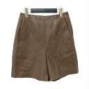 Plage プラージュ パンツ ブラウン サイズ:34(XS) / 24春夏 フェイク レザー ショートパンツ / フレア Aライン ひざ上丈 / ボトムス ズボン【レディース】【中古】【美品】【K4509】