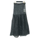 Uhr ウーア スカート グレー サイズ:FREE / 24秋冬 シアー ニット スカート / Sheer Knit Skirt ミディ丈 フレア ウエストゴム ウール モヘヤ / ボトムス【レディース】【K4510】