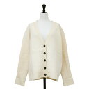 JIL SANDER ジル・サンダー カーディガン ホワイト 白 サイズ:36(S) / ウール Vネック カーディガン / ニット 長袖 ボクシーシェイプ / イタリア製 / トップス セーター【レディース】【中古】【美品】【K4512】