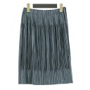 PLEATS PLEASE プリーツプリーズ スカート グレー系 サイズ:5(XL) / プリーツ サテン ミニ スカート / ウエストゴム バルーン 膝丈 / 日本製 / ボトムス【レディース】【中古】【美品】【K4477】