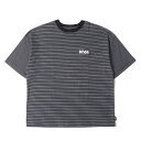 N!ce ナイス Tシャツ サイズ:L / 24SS ラウンドロゴ オーバーサイズ クルーネック ボーダー Tシャツ (ROUND LOGO BORDER TE...