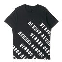VERSACE ヴェルサーチ Tシャツ サイズ:L / VERSUS グラフィックプリント クルーネック Tシャツ / ブラック 黒 / トップス カットソー ...