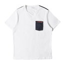 PRADA プラダ Tシャツ サイズ:S / Vネック ロゴ ナイロン ポケット Tシャツ (SJM994 R151) / ホワイト 白 / トップス カットソ...