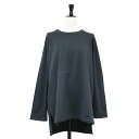 PLAIN PEOPLE プレインピープル Tシャツ チャコールグレー サイズ:2(M) / クルーネック ロングスリーブ Tシャツ / スリット コットン / 日本製 / トップス カットソー ロンT 長袖 【レディース】【中古】【K4512】