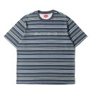 Supreme シュプリーム Tシャツ サイズ:XL / 23SS ブランドロゴ刺繍 ボーダー クルーネック Tシャツ (Dash Stripe S/S Top...