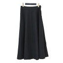 theory luxe セオリーリュクス スカート ブラック 黒 サイズ:36(S) / ロング フレア スカート / NEW SAXONY LIGHT MAYI ストレッチ ウエストゴム ウール / ボトムス【レディース】【中古】【K4509】