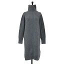 MaxMara STUDIO マックスマーラ ストゥディオ ワンピース グレー サイズ:S / 24秋冬 ハイネック ニット ドレス / EBRIDI ミディ丈 長袖 リブ ウール カシミヤ / トップス【レディース】【K4515】